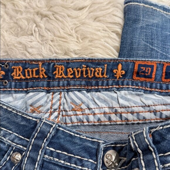 Rock Revival Women’s Embellished‎ Low Rise Zoey Straight Jeans Size 29 - Picture 6 of 8
